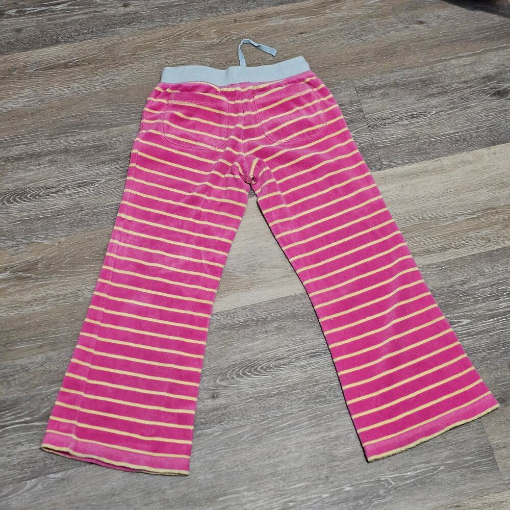 Mini Boden Pink White Stripe Terry Cloth Pants Sweatpants Casual Girls 7-8Y - Picture 3 of 6